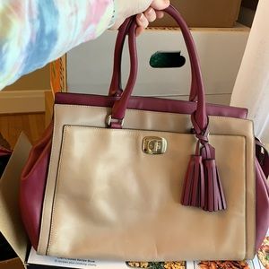 Coach color block satchel
